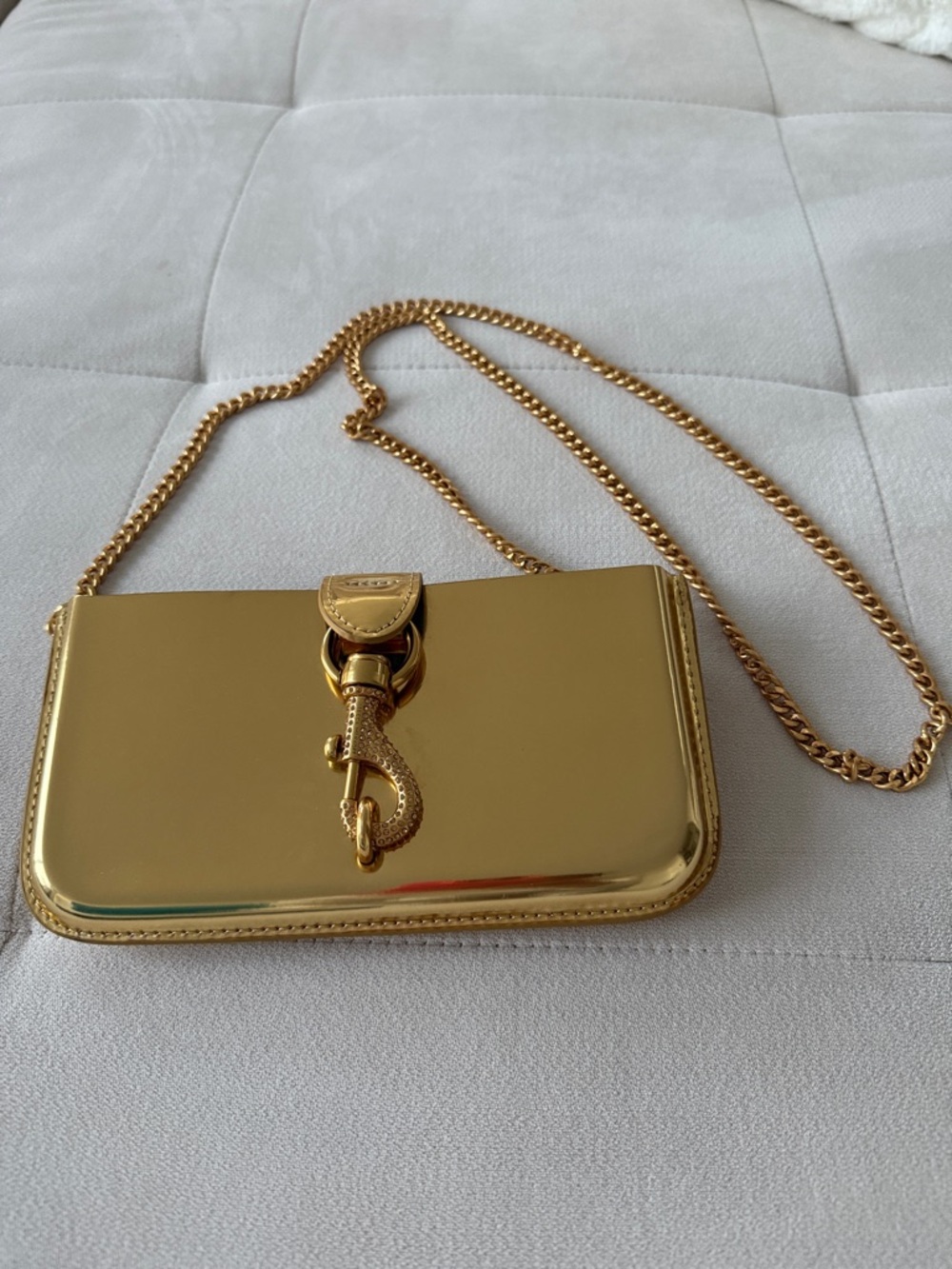 Rebecca Minkoff Gold Metallic Hook-Front Clutch - Picture 3 of 3